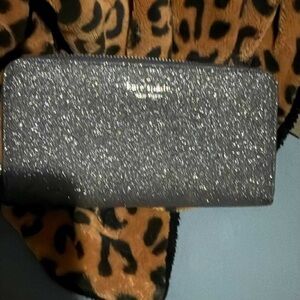 Kate Spade Black Glitter Clutch